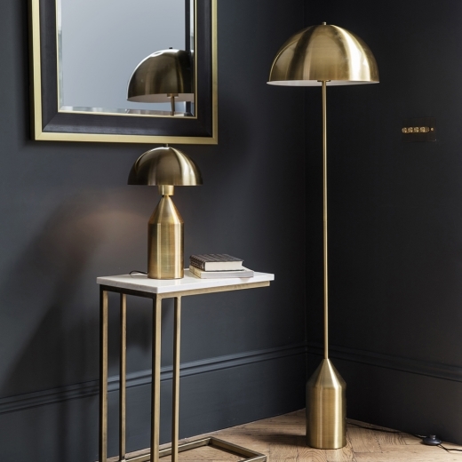 Hudson Floor Lamp, Brass